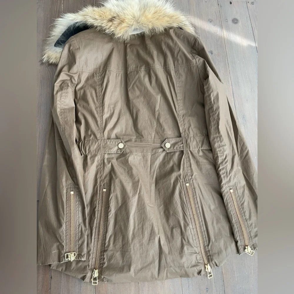 Veronica Beard brown coyote fur utility jacket
